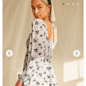 Forever 21 Floral Cutout Back Mini Dress